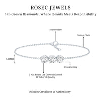Certified 5 MM Lab Grown Diamond Bracelet for Women