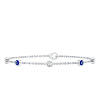 Lab Grown Bezel Set Diamond Evil Eye Bracelet