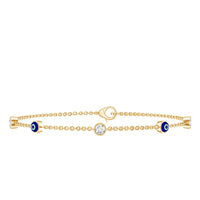Lab Grown Bezel Set Diamond Evil Eye Bracelet