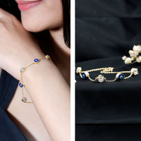 Lab Grown Bezel Set Diamond Evil Eye Bracelet