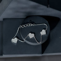 Pave Set Lab Grown Diamond Heart Bracelet for Women