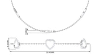 Certified diamond heart chain bracelet by Rosec Jewels featuring prong-set diamonds on a delicate gold chain.