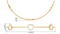 Rosec Jewels diamond heart chain bracelet in prong setting, showcasing sparkling diamonds and intricate design.