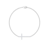 Certified Diamond Sideway Cross Bracelet