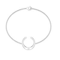Rosec Jewels Certified Diamond Moon Chain Bracelet featuring a delicate silver chain with sparkling diamond moon charms.