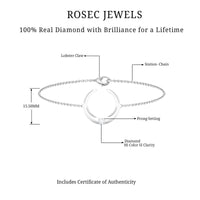 Certified Diamond Moon Chain Bracelet by Rosec Jewels featuring a delicate chain with diamond moon charms.