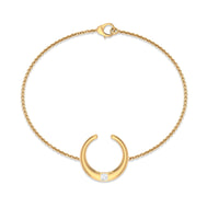Certified Diamond Moon Chain Bracelet by Rosec Jewels featuring a delicate silver bracelet with sparkling diamond moon accents.