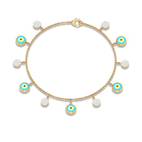 Certified Diamond Evil Eye Chain Bracelet