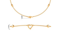 Bezel Set Diamond Heart Chain Bracelet