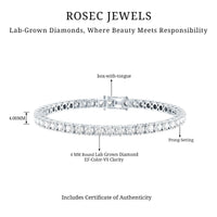 Certified Lab Grown Diamond Tennis Bracelet for Women