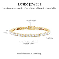 Certified Lab Grown Diamond Tennis Bracelet for Women