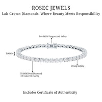 East West Oval Lab Grown Diamond Tennis Bracelet