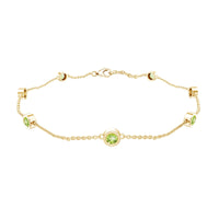 Bezel Set Seven Stone Peridot Station Bracelet