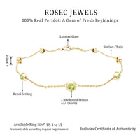 Bezel Set Seven Stone Peridot Station Bracelet