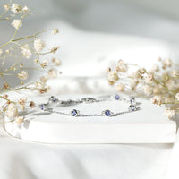 Certified natural tanzanite chain bracelet for women featuring elegant rose gold accents by Rosec Jewels.