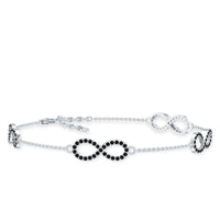 Certified Lab Grown Black Diamond Infinity Chain Bracelet