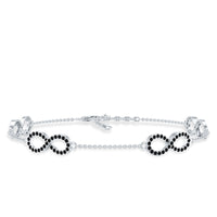 Certified Lab Grown Black Diamond Infinity Chain Bracelet
