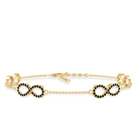 Certified Lab Grown Black Diamond Infinity Chain Bracelet