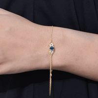 Real London Blue Topaz and Diamond Chain Bracelet