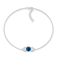 Real London Blue Topaz and Diamond Chain Bracelet