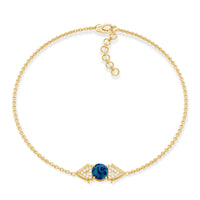 Real London Blue Topaz and Diamond Chain Bracelet
