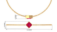 0.8 Carat Princess Cut Ruby Birthstone Bracelet