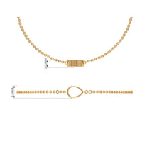 0.7 Carat Pear Cut London Blue Topaz Solitaire Chain Bracelet