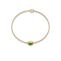 0.36 Carat Princess Cut Real Emerald Birthstone Bracelet with Certificate