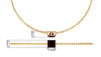 Genuine 1.4 Carat princess cut garnet solitaire chain bracelet by Rosec Jewels with a delicate silver link design.