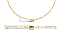 Genuine 0.74 carat marquise cut peridot solitaire chain bracelet by Rosec Jewels, showcasing a delicate gold chain with a sparkling peridot gemstone.