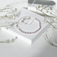 Minimalist Bezel Set Amethyst Chain Bracelet