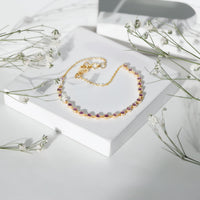 Minimalist Bezel Set Amethyst Chain Bracelet