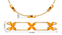 Marquise cut fire opal flower chain bracelet by Rosec Jewels with intricate floral design and vibrant fiery gemstones.
