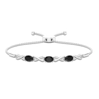 Natural 1.2 Carat Black Onyx Infinity Bolo Bracelet for Women