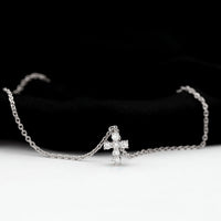Rosec Jewels certified diamond cross chain bracelet with sparkling diamonds and delicate links, elegant jewelry accessory.