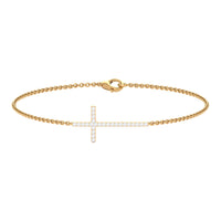 Certified Diamond Sideway Cross Bracelet