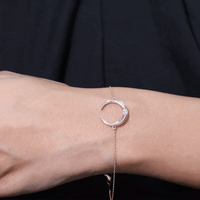 Yellow certified diamond moon chain bracelet by Rosec Jewels featuring sparkling diamond accents and a delicate chain design.