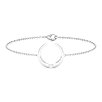 Rosec Jewels Certified Diamond Moon Chain Bracelet featuring a delicate silver chain with sparkling diamond accents.