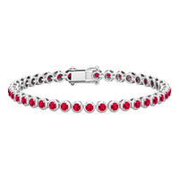 Certified Lab Grown Ruby Tennis Bracelet for Women