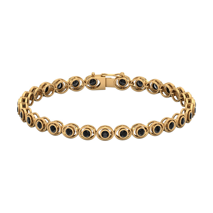 Real Black Onyx Tennis Bracelet with Certificate