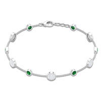 Genuine Emerald and Diamond Station Bracelet with Certificate