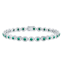 Lab Created Emerald Tennis Bracelet in Bezel Setting