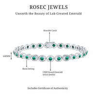 Lab Created Emerald Tennis Bracelet in Bezel Setting