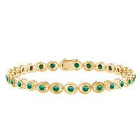 Lab Created Emerald Tennis Bracelet in Bezel Setting