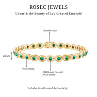 Lab Created Emerald Tennis Bracelet in Bezel Setting
