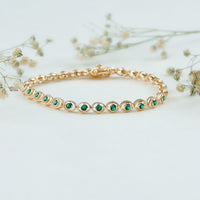 Lab Created Emerald Tennis Bracelet in Bezel Setting