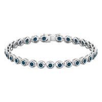 Bezel Set London Blue Topaz Tennis Bracelet for Women