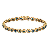 Bezel Set London Blue Topaz Tennis Bracelet for Women