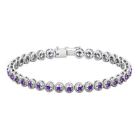 Natural Amethyst Tennis Bracelet for Women