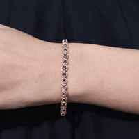 Certified Lab Grown Black Diamond Tennis Bracelet with Rope Frame